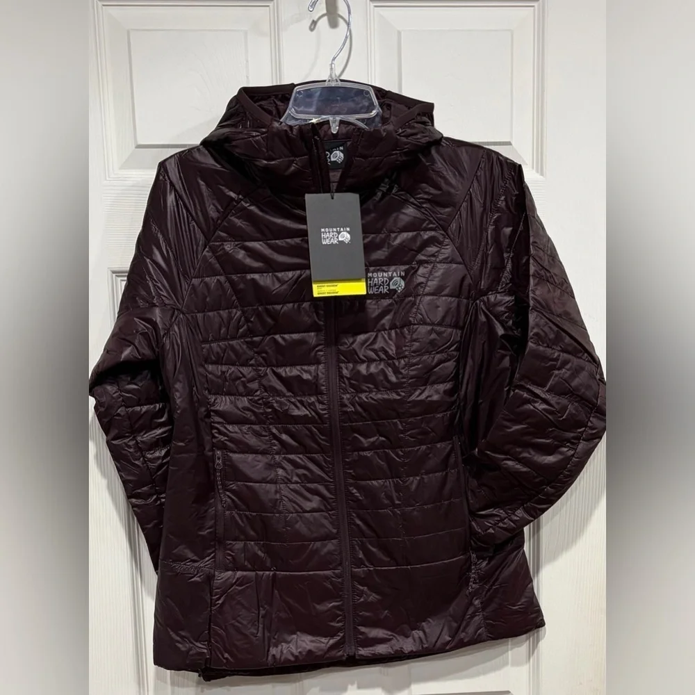Mountain Hardwear Women's Medium Ghost Shadow Hooded Jacket Wine NWT Puffer